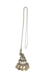 Vtg 80s Silver Tone Stunning Peacock Necklace, Bird, Animal, Work, Office,Boho