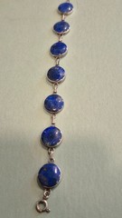 Vintage Indigo Lapis Lazuli Link Sterling Silver Bracelet 925