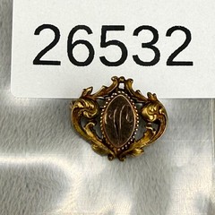 Vintage Gold Filled Watch Fob Brooch Engraved Monogram “V”