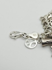 Ross Simons Jezlaine SU Sterling Silver Young Girls Stacked Charm Bracelet 8″
