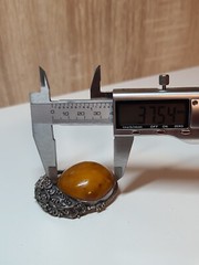 Silver brooch 900 try .with natural amber. Brooch Peacock Tail . made to order .
