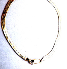Vintage 14K Yellow Gold ITALY Herringbone Bracelet 8-1/16″ x 4 mm 4.7 Grams