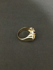 Ladies Vintage 925 Sterling Silver Gold-Tone Multi-Stone Ring – Size 10