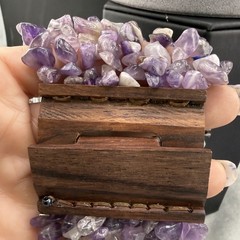 Polished Stone Bracelet Mulit-Strand Amethyst Clear Quartz Boho 7”