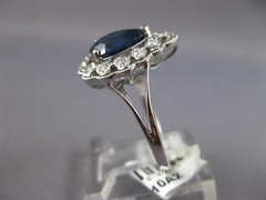WIDE 1.52CT DIAMOND & AAA SAPPHIRE 14KT WHITE GOLD 3D PEAR SHAPE ENGAGEMENT RING