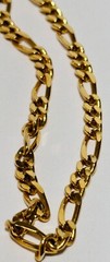 Vintage Lady Remington Gold Tone Figaro Chain Necklace 22in