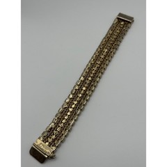 Vintage Hobe Bracelet Multicolor Rhinestone Gold Tone READ