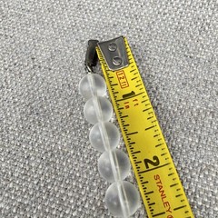 Vintage Necklace Frosted Lucite Beads Metal Bands MCM 17 Inches