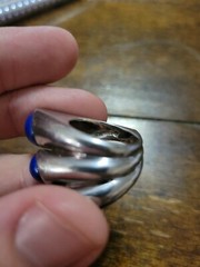 Vintage Modernist Multi Lapis Sterling Silver Ring Size 6 1/4
