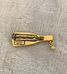 Vintage Maximal Art 50 and Fabulous Champagne Bottle Rhinestone Dangle Brooch