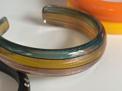 Vintage Bangle Bracelet Lot 11 Mixed Wood Acrylic Resin Lucite Boho As Is