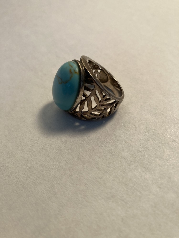 Vintage Heirloom Turquoise 925 Silver Ring SIZE 7 with Free Shipping