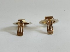 Vintage MARVELLA Gold Tone Clip On Earrings 1″ Round Classic Signed