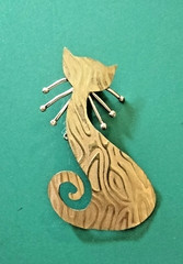 Handmade Brass Cat Brooch (171 – 2532)