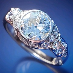 Original EARTH MINED DIAMOND Deco Engagement RING Vintage PLATINUM Solitaire S 5