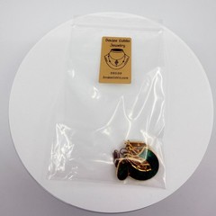 Vintage Green Enamel Gold Tone Geometric Ribbon Swirl Statement Clip On Earrings