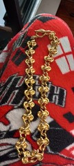 Vintage 1980’s Anne Klein Couture Gold Tone Knot Link Choker Necklace 17in