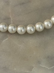 Vintage Single Strand Faux Pearl Choker Necklace Signed Japan