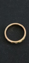Vintage Gold Tone Channel Set Eternity Ring Green Clear Rhinestone Band Size 7