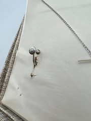 Sterling Silver Hematite Necklace and Earrings Non Pierced Screw Hinged Clip On