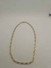 Vintage Heavy Monet Gold Tone Figaro Linked Chain Necklace Good Quality