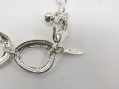 SAQ Jewelry Set Necklace Earrings Bracelet Silver Tone Gorgeous D2611