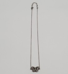 VTG 925 FAS Butterfly Necklace 16in Adjustable Sterling Silver Choker Thailand
