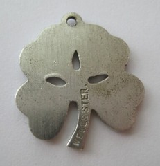 VINTAGE Wells Sterling Enamel FOUR LEAF CLOVER Silver Bracelet Good Luck Charm