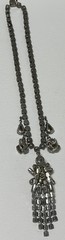 VTG Art Deco Clear Rhinestone Choker Necklace in Silver Tone Prong Settings