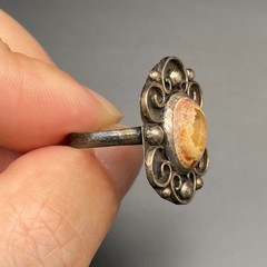 Vintage Mexico Fire Opal Sterling Silver Size 8