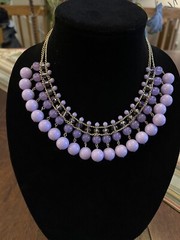 VINTAGE SIGNED “VCLM” LAVENDER BEADED NECKLACE GORGEOUS!!!