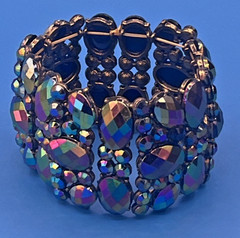 Vintage Crystal Stretch Bracelet Aurora Borealis Stones