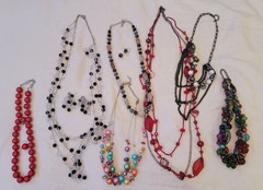 Vtg Lot 10 Costume Fashion Jewelry Quartz Faux Pearl Earrings Necklaces Estate