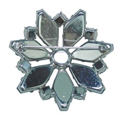 Vintage Jet & Crystal Rhinestone Brooch