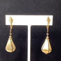Teardrop Bolero Style Earrings VTG Clip On Dangle Drop 2.25″