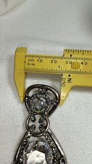 Lanvin Paris Gunmetal Color Clear Huge Crystal Drop Dangle Clip on Earrings