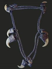Victorian Silver Claw Fish Tribal Antique Necklace
