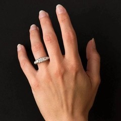 Art Deco Style Round Cut Lab Created Diamond 14K White Gold FN Engagement Ring