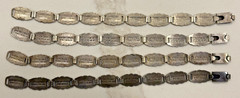 Vintage Sterling Silver WWII Forget Me Not Bracelets. Lot Of 4. Sterling Silver.