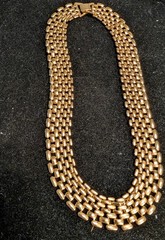 Vintage Classic Panther Chain Link Statement Goldtone Chocker Necklace