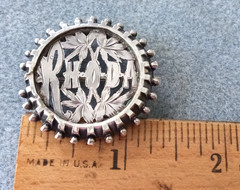Victorian Rare UNUSUAL Sterling Silver Name Brooch h/m 1884 Birmingham – RHODA