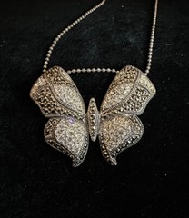 Rare Vintage SLC Sterling Silver Butterfly Necklace