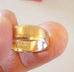 vintage 14K 1/20 Gold Filled Band Size 6.25 Hand Chased Marked SW