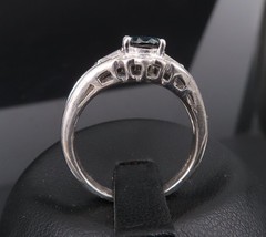 Vintage 1.07ct Deep Blue Sapphire & 0.48ct Diamond Platinum Ring Size 7
