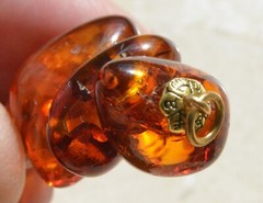 ✅RUSSIAN SOVIET BALTIC SEE AMBER PENDANT 老琥珀 KALININGRAD GOLD STONE ROCK BEADS💥