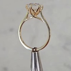 2CT Round Cut Lab Created Diamond Solitaire Wedding Ring 14K Yellow Gold Plated