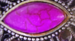 Vtg Butterfly Purple Howlite,Red Ab Crystals ,Plated Silver Tone Metal Necklace