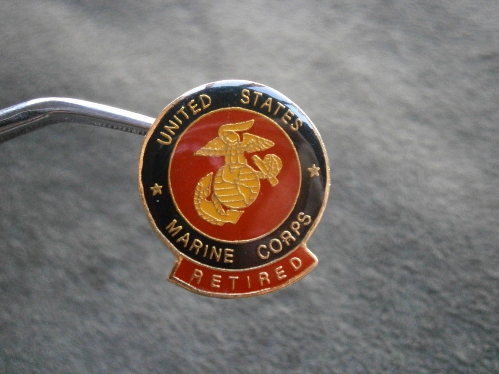 US Marine Corps USMC Retired Vintage Enamel Lapel Pin Badge 3.5g