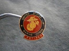 US Marine Corps USMC Retired Vintage Enamel Lapel Pin Badge 3.5g