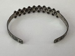 Vintage Nickel Silver – NAVAJO Signed SANFORD Stamped Cuff Adjustable Bracelet